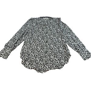 Loft Leopard Print Button Up Blouse Size Large